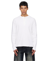 Cloud White Ribbed Henley