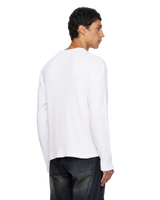 Cloud White Ribbed Henley