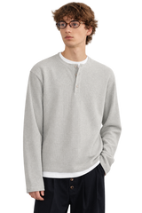 Stone Grey Ribbed Henley