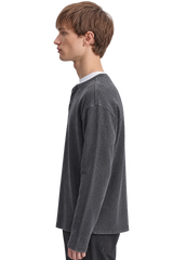Charcoal Ribbed Henley