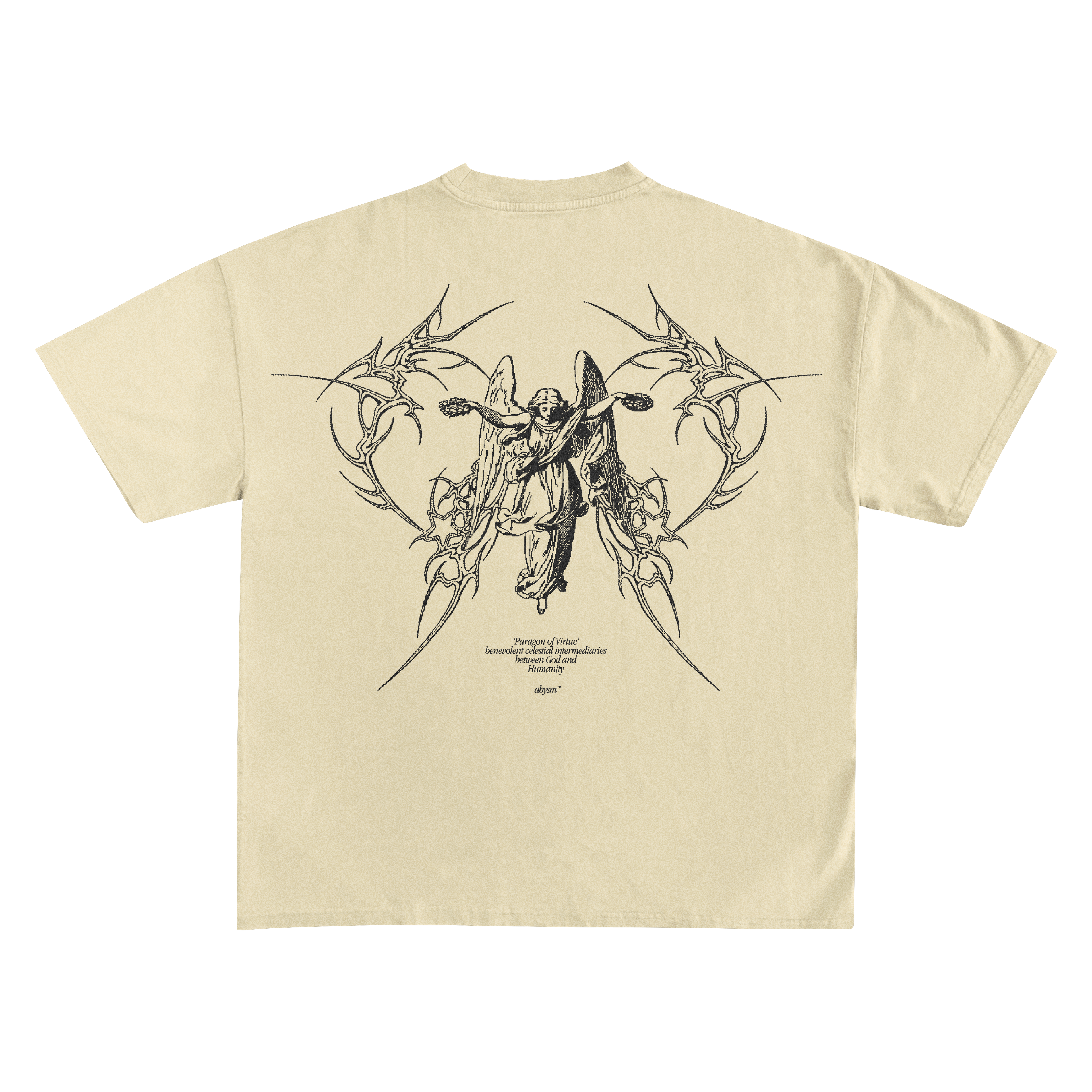 "PARAGON OF VIRTUE" beige tee