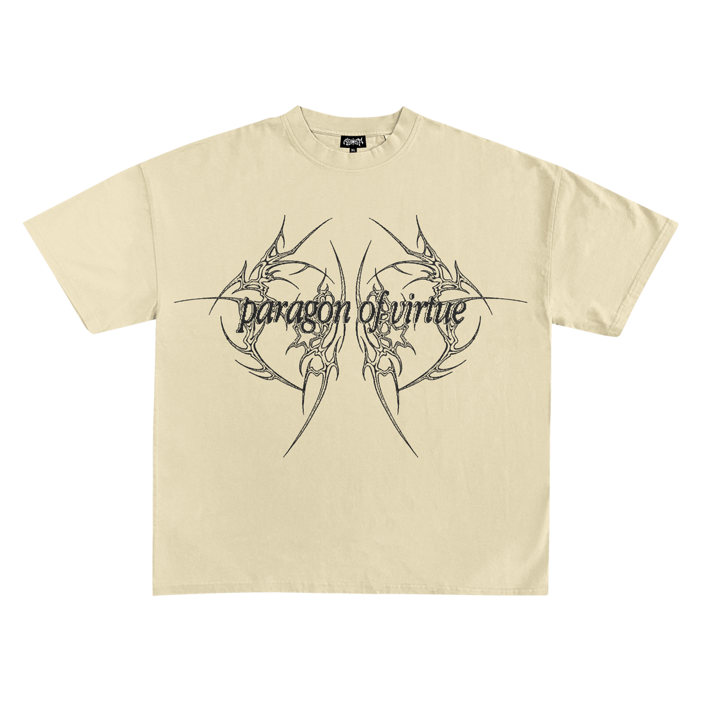 "PARAGON OF VIRTUE" beige tee