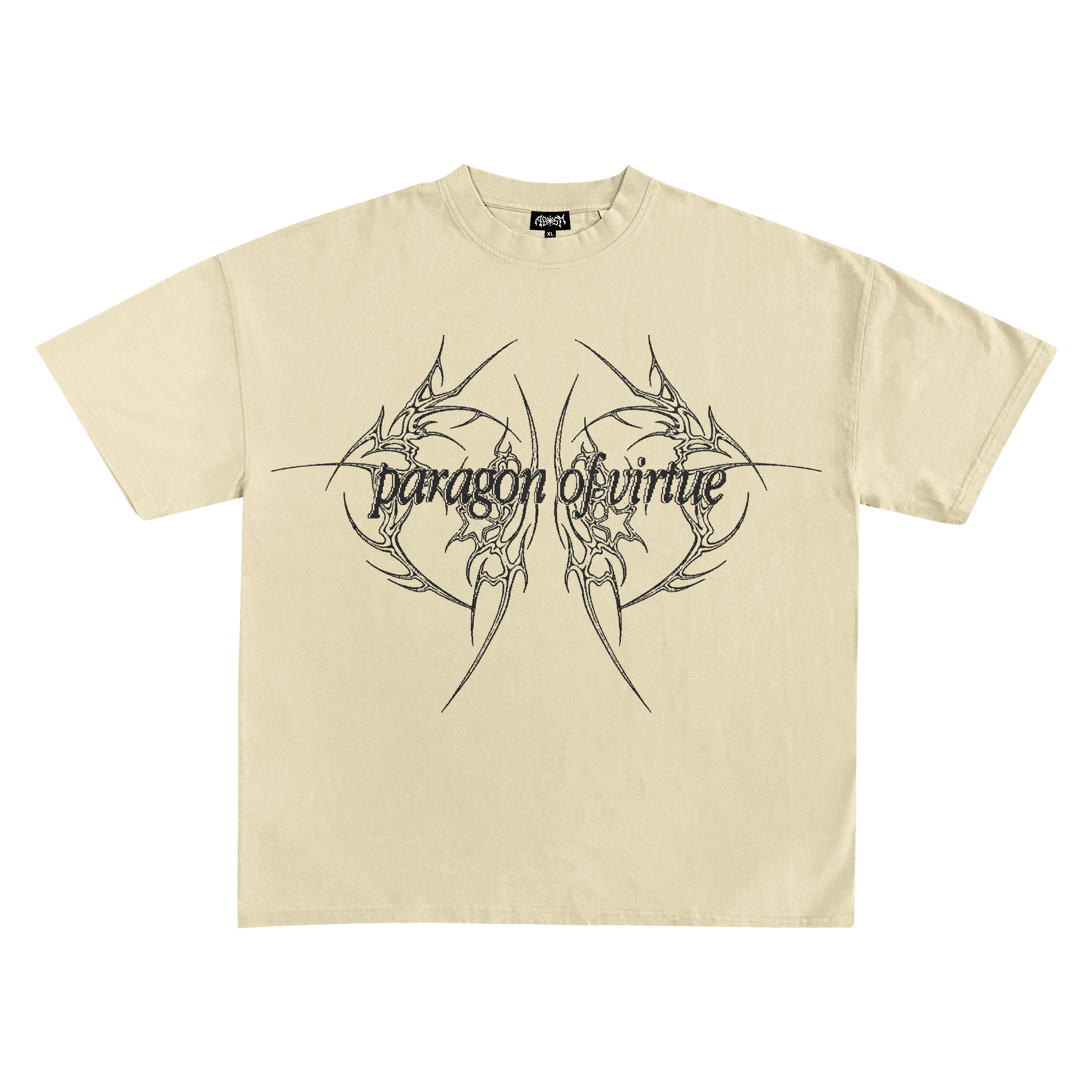 "PARAGON OF VIRTUE" beige tee